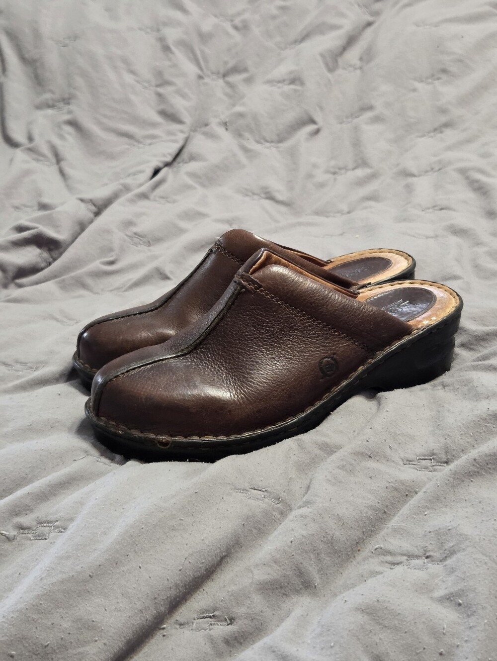 Børn Handcrafted Footwear Brown Leather Clogs Women 7 Boho Academia Preppy